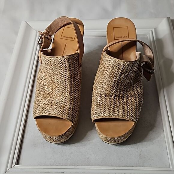 Dolce Vita Rattan Leather Sandals size 10 - Picture 1 of 10